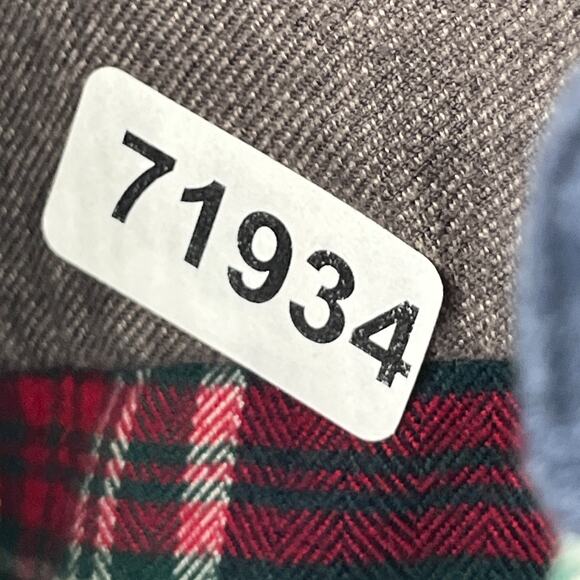 LANDS END Shirt Mens XL 17-17.5 Plaid Traditional Fit Flannel Button Down Blue - Picture 14 of 14